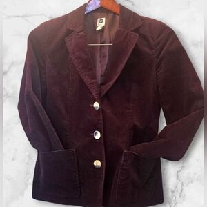 Gap Womens Plum Purple Curdoroy Lined 3 Button Blazer Jacket Coat (SIZE:M)